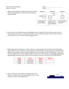 Work and Power Worksheet Name Section 5-1 and 5