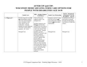 to Wisconsin's Long-Term Care Program Comparison Chart
