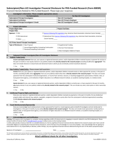 Form 800SR: PHS Subrecipient/Non-UCI