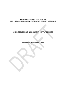 Strategic Case - NHS library and knowledge services