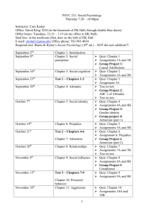 Social Psychology - Courses and Syllabi