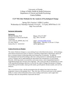 CLP 7525, Best Methods for the Analysis of Psychological Change