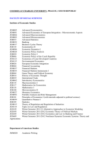 COURSES AT CHARLES UNIVERSITY, PRAGUE, CZECH