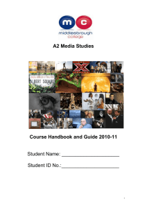 A2 Media Studies Course handbook 2010 2011