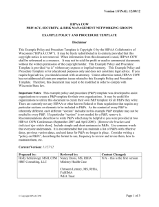 Example Policy and Procedure Template