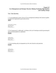 Chapter 01 Cost Management and Strategic Decision - Test