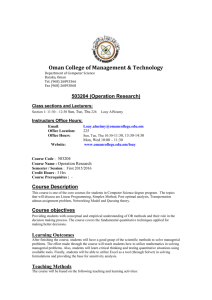 Course Description - Oman College of Management & Technology
