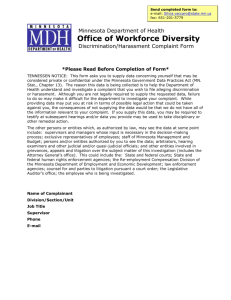 MDH Office of Workforce Diversity Discrimination/Harassment