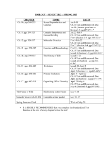 BIOLOGY – SEMESTER 2 (SPRING 2010) – MUSGRAVE