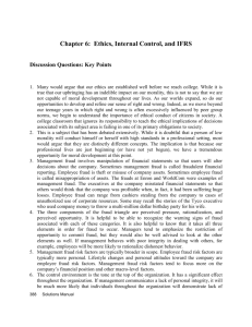 Chapter 6: Ethics, Internal Control, and IFRS