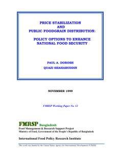 Price stabilization and public foodgrain distribution