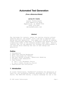 Automated Test Generation from a Behavioral Model