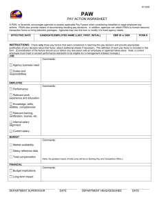 Pay Action Worksheet