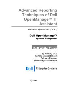Advanced Reporting Techniques of Dell OpenManage IT Assistant