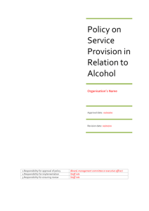 Alcohol Service Provision Policy