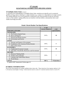 3rd Grade SS Test Specifications and Key Concepts