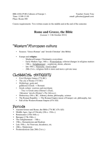 Handout1-Rome/Greece/Bible