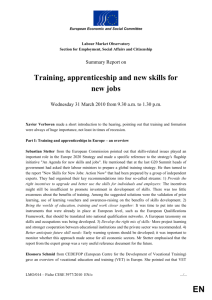 Training, apprenticeship and new skills