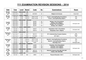 Timetable with Revision Sessions