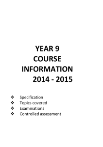 year 9 course information 2014 - Wallington County Grammar School