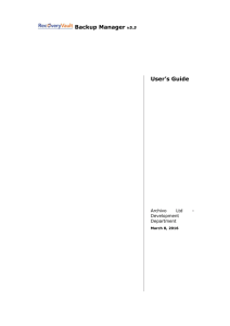 RecoveryVault Backup Manager User Guide