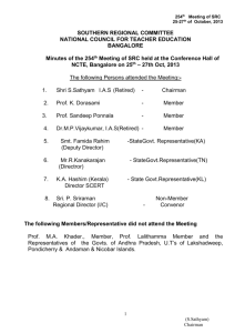 Minutes of 254 th SRC Meeting – 25 th – 27 th Oct, 2013