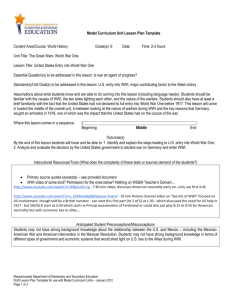 WWI Lesson Plan Template - US Entry into WWI
