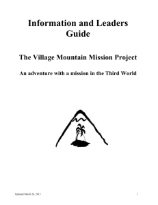 OCR Document - "The Village" Mountain Mission Project