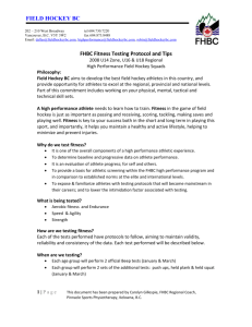 FIELD HOCKEY BC FHBC Fitness Testing Protocol and Tips 2008