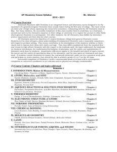 AP Chemistry Course Syllabus