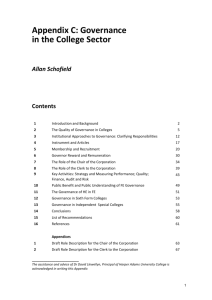 Appendix C: Governance in the college sector, Allan