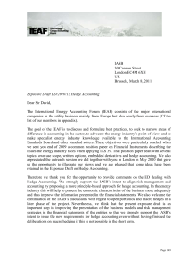 IEAF Draft Comment letter on ED Hedge Accounting