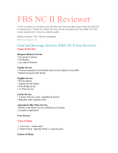 FBS NC II Reviewer