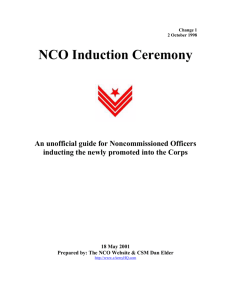 NCO Induction Ceremony - Squad