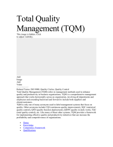 Total Quality Management (TQM)