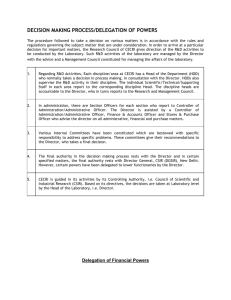 3. Decision making process (including channels of supervision and