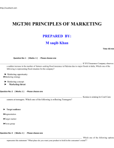 MGT301PRINCIPLESOFMARKETINGsolved