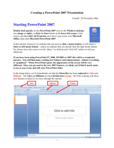 Creating a Power Point Presentation