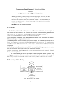 Research on Data Cleaning in Data Acquisition(China)