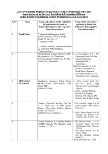 List of Voluntary Organisation/name of the Counsellors who have