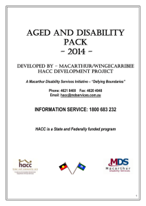 aged and disability pack - MDS Macarthur Disability Services