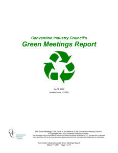 CIC's Green Meetings Report - Meeting Professionals International