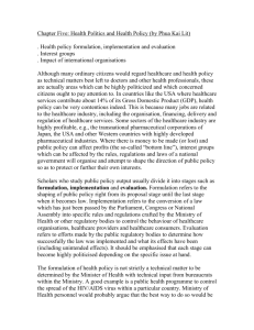 Chapter Five: Health Politics and Health Policy
