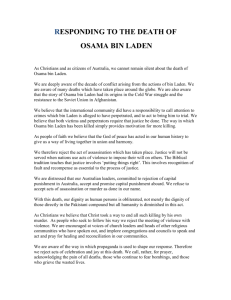RESPONDING TO THE DEATH OF OSAMA BIN LADEN