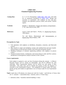 CHEE 4361 Chemcial Engineering Practices