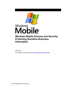 Windows Mobile Devices and Security Protecting