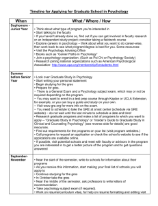 Timeline for Applying for Graduate School in Psychology