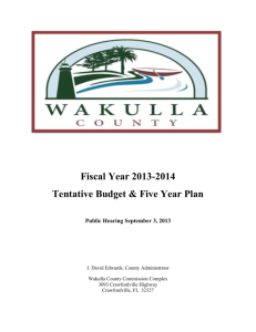 FY2013/14 Tentative Budget and Five Year Plan