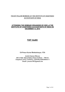 VAT Audit for 2008-2009