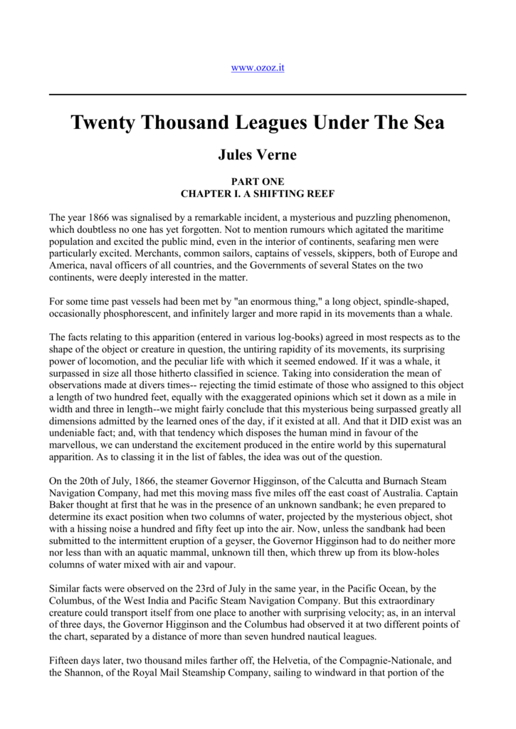 Реферат: 20000 Leagues Essay Research Paper Twenty Thousand